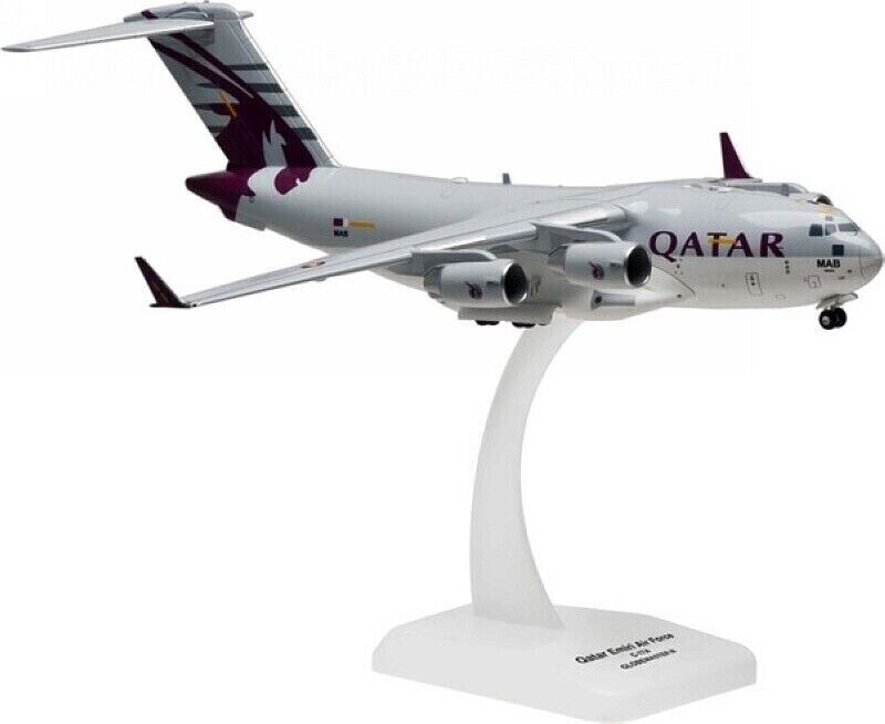 1:200 27CM Hogan QATAR BOEING C-17A Globemaster III Aircraft ABS Plastic Model