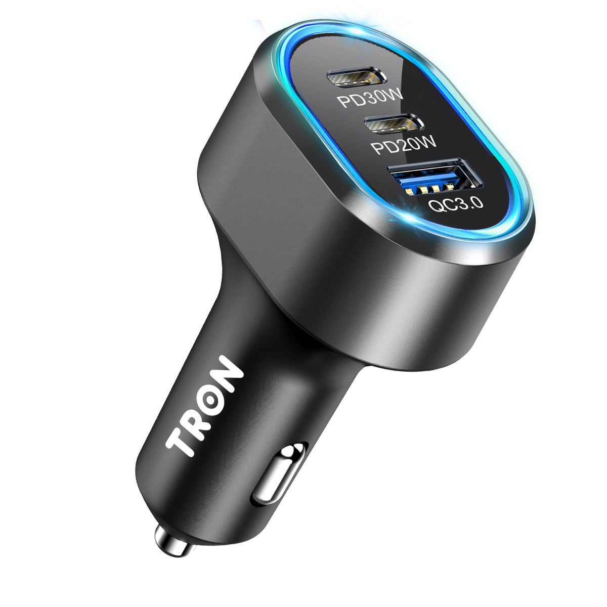 TRON car charger 50W fast charge, dual C port PD30W&PD20W& QC3.0 18W
