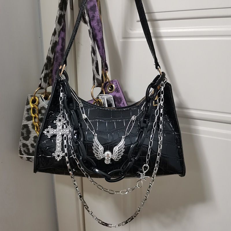 Handbag Summer Subculture Dark Punk Underarm Bag Skull Shoulder Bag 24*14*6 CM