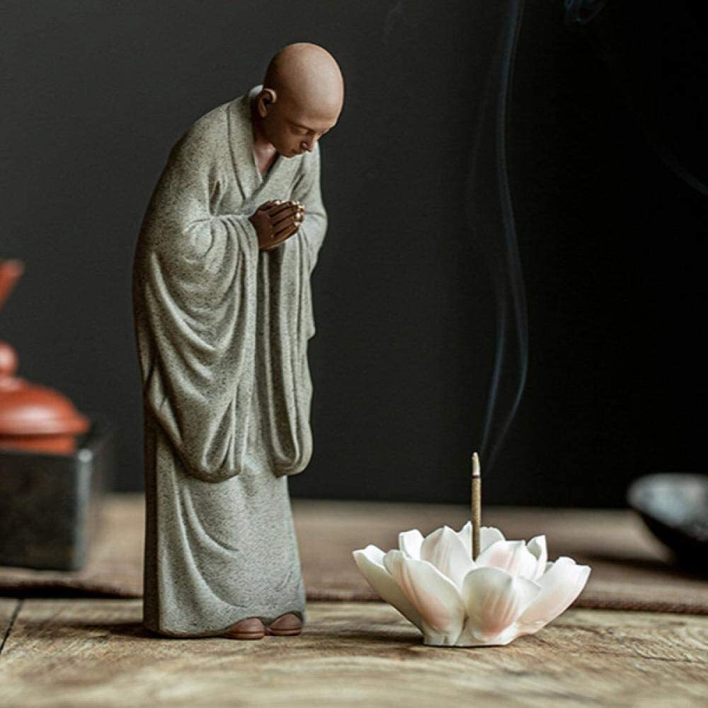 6" Creative Buddha Statue Zen Little Monk Room Office Ceramic Home Decor Collect