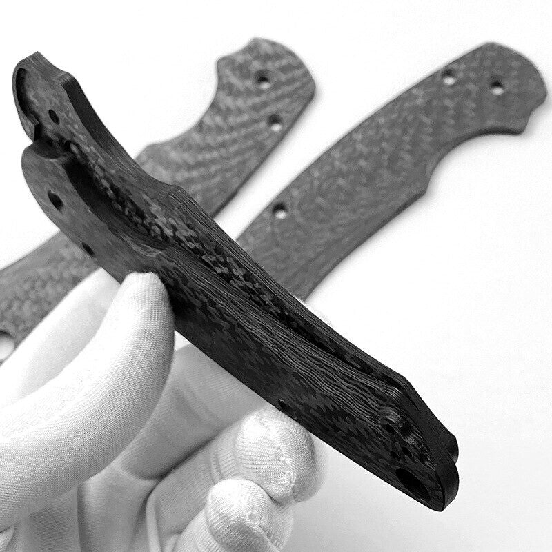 1Pair Carbon Fiber Handle Patchs Grip for Paramilitary Spyderco 2 Para 2 C81 PM2
