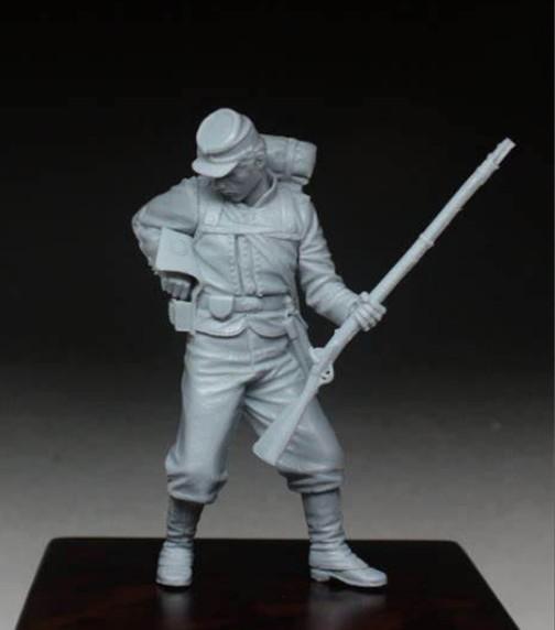 1/35 Resin Figure Model Kit Us Confederate Soldier Gunner Civil War Unpainted