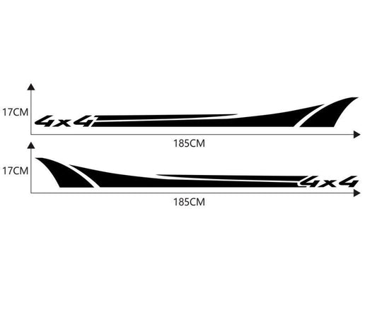 2PCS For Mitsubishi All Models Car Sticker Side Racing Sport Stripe Vinyl Decals