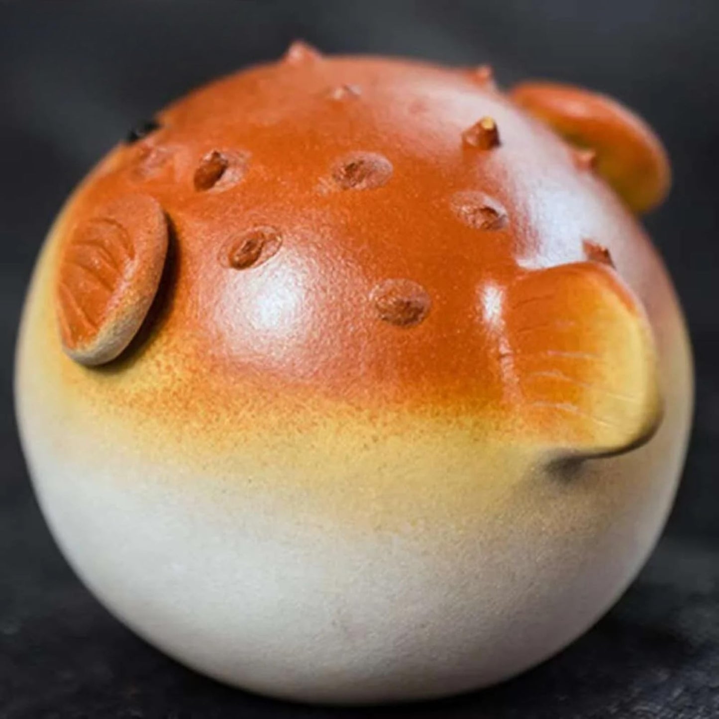 Handmade Cute Globefish Statue Tea Pet Ornament 5.8cm Chinese Tea Set Decor