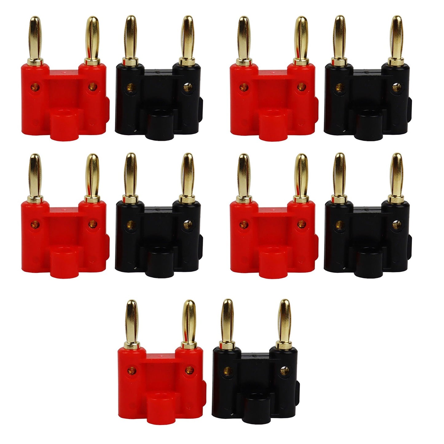 Dual Banana Plugs 10PCS Gold Plated Copper 4mm Speaker Connectors Easy Install