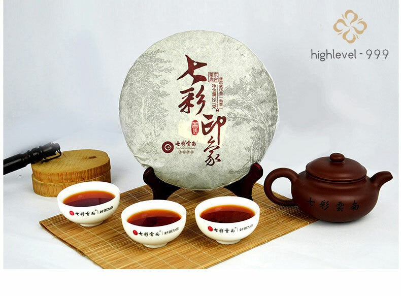 357G Colorful Yunnan Colorful Impression Ripe Puer Pu Erh Puerh Tea Cake -
