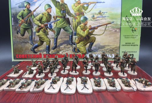 1/72 38Pcs World War II Soviet Soldier Model