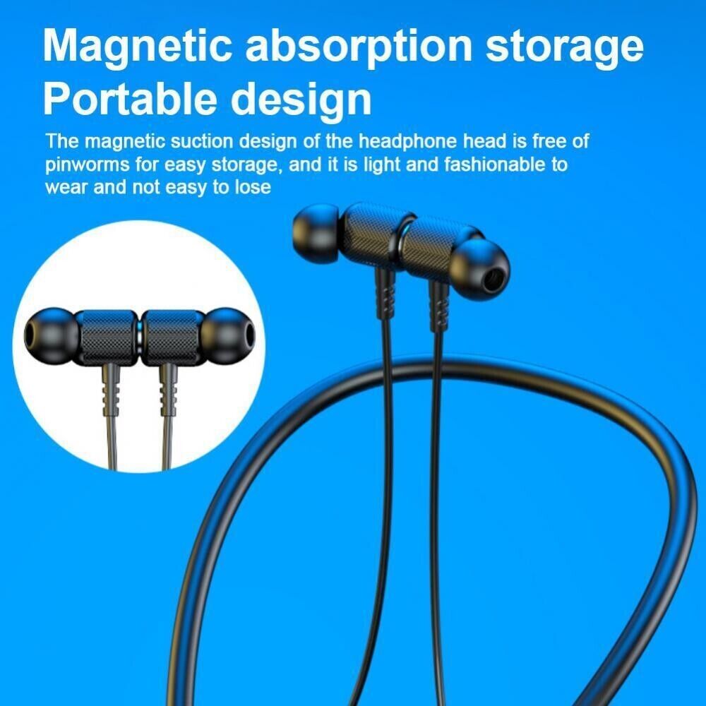 New Bluetooth Neckband Wireless Headphones Mic Headset Stereo Earbuds Earphone