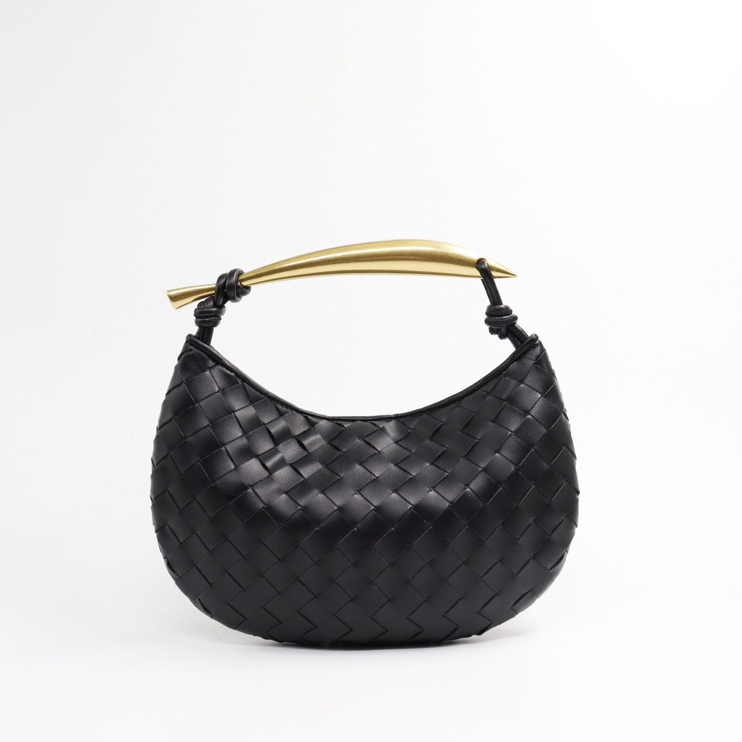 Woven Microfiber Leather Top Metal Handle Clutch Handbag Purse Tote Fashion Bag