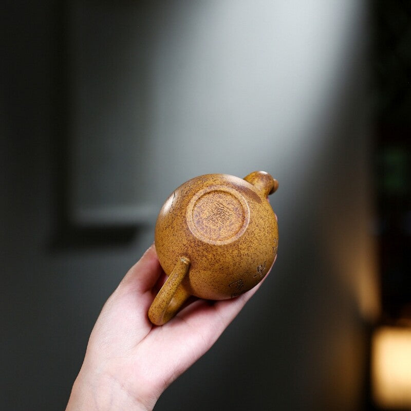 Handmade Tea Pot 9 Infuser Holes Real Yixing Zisha Duan Clay Marked Beauty Carve