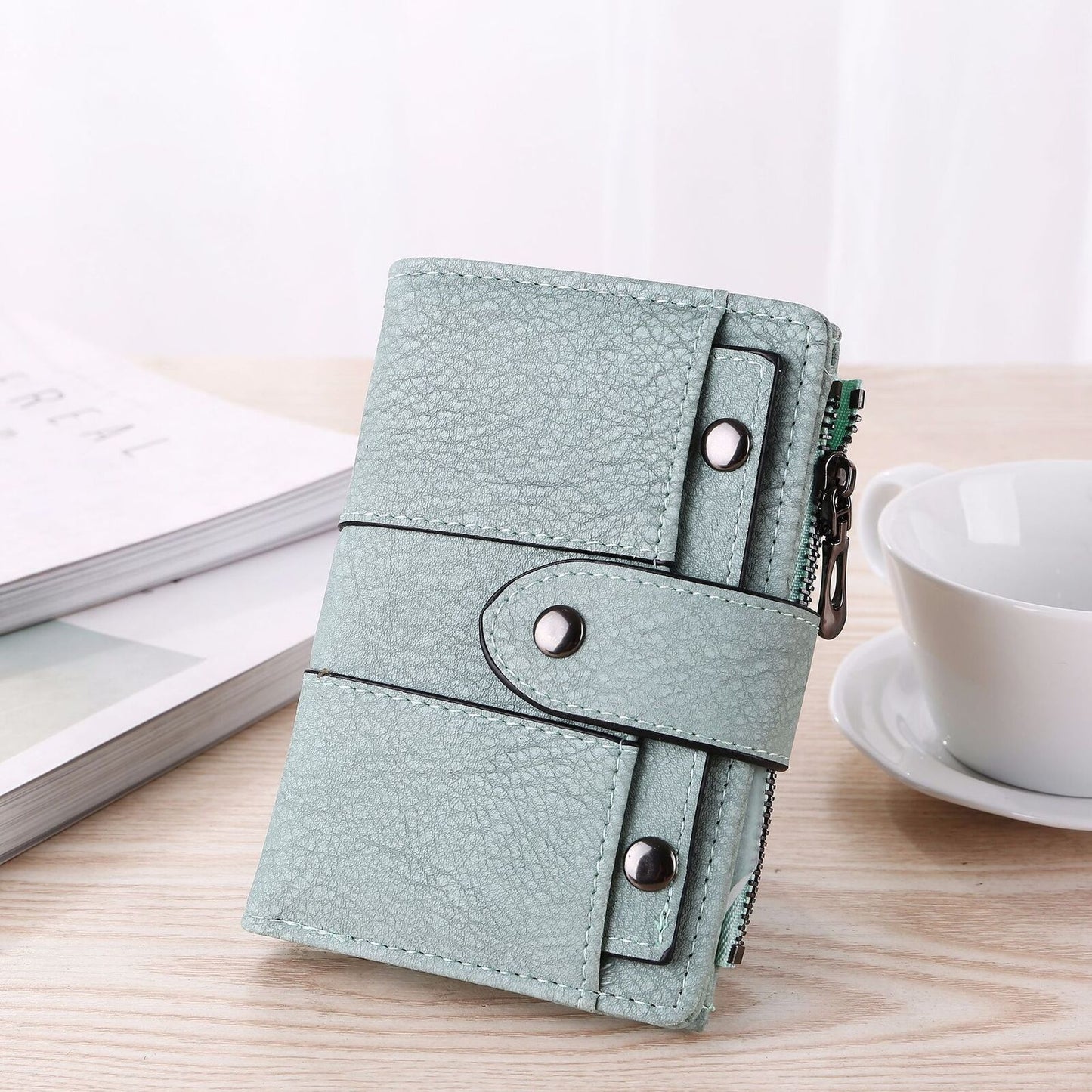 Wallet Simple Retro Rivets Short Wallet Coin Purse Card Holders Handbag Vintage