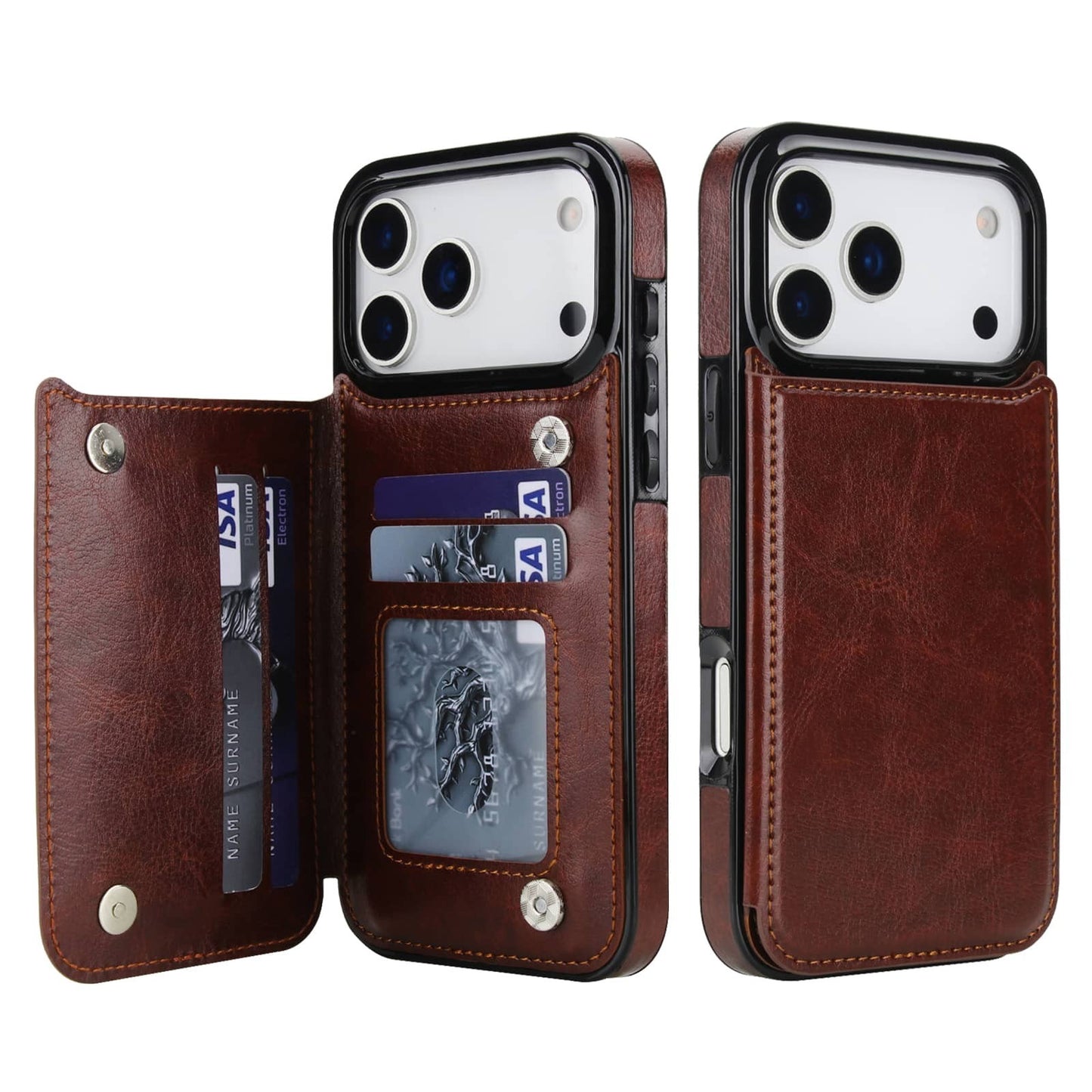 Wallet Case for iPhone 17e 17 16 15 14 13 12 11 Pro Max XS Leather Card Holder