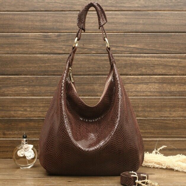 100% Genuine Leather Shiny Shoulder Bags Big Bag Handbags Women