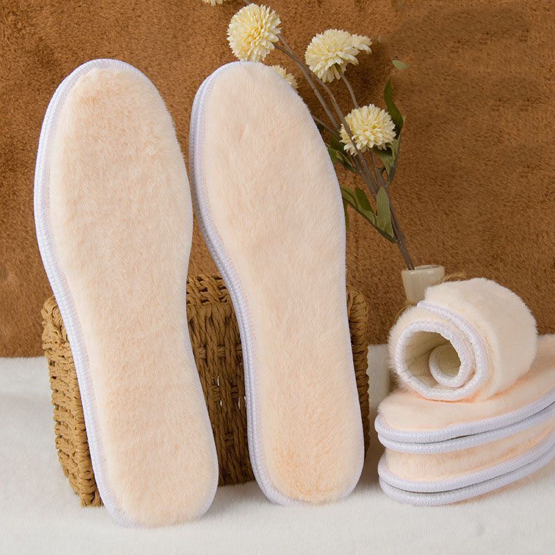 Warm Heated Insole Fur Thermal Felt Thicken Men Women Winter Breathable Shoe Pad