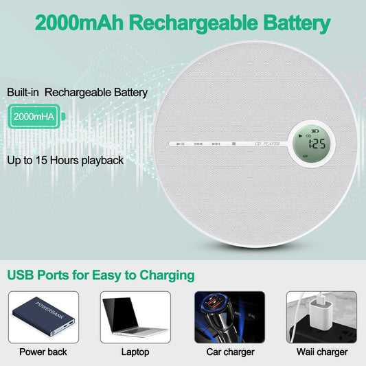 CD Player Portable with Bluetooth Retro Portable CD Player Desktop CD Players