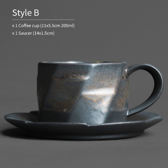 Jingdezhen Ceramic Coffee Cup with Saucer Creative Tea Cup 200ml