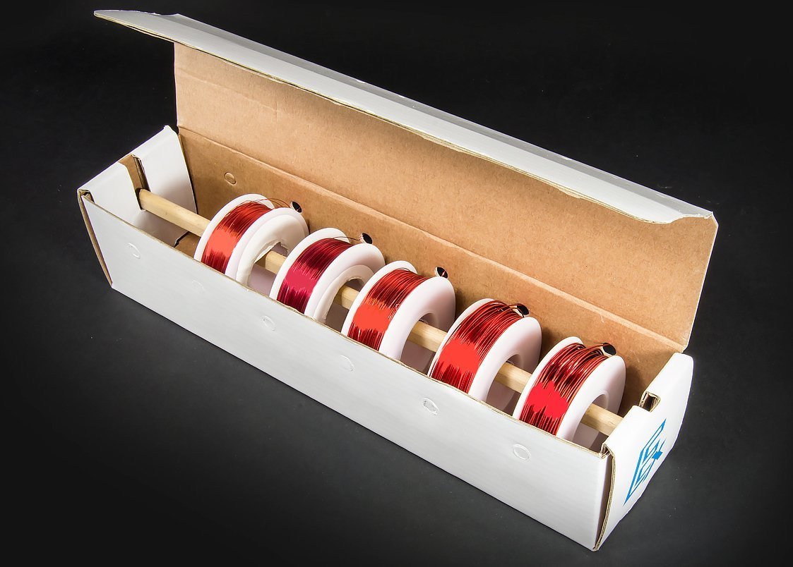 Assorted Gauge Magnet Wire Kit - Enamel Coated Copper Wire (5 Spools)