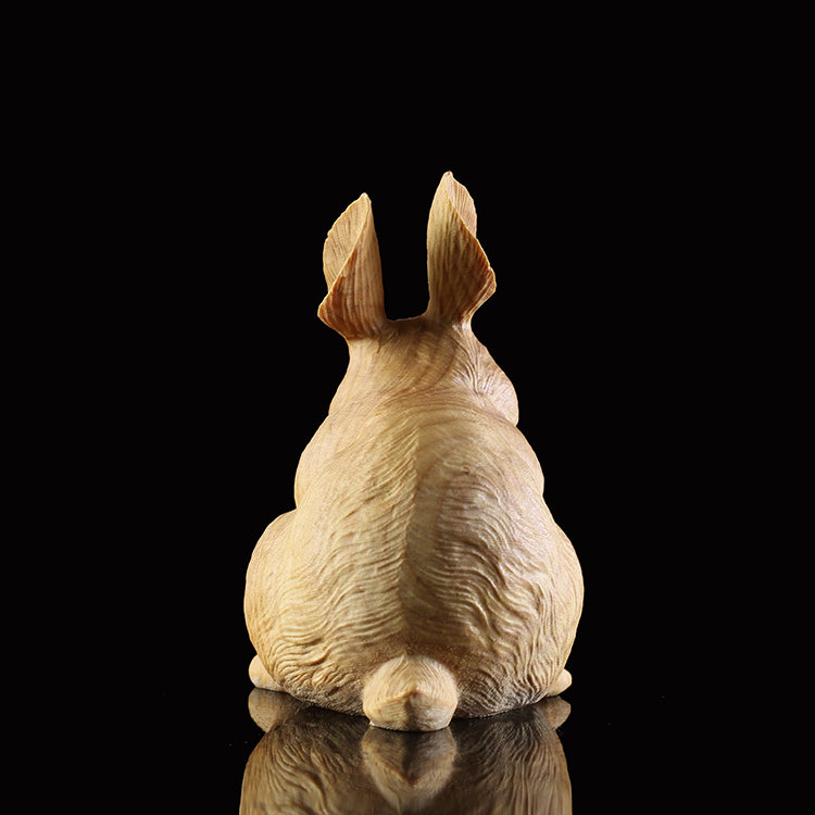 7*4.5*5 CM Carved Boxwood Carving Figurine - Lovely Rabbit