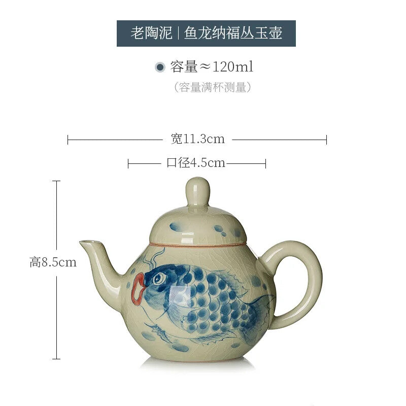 Hand-painted Teapots Old Pottery Pot Puer Tea Chinese Small Ceramic Household