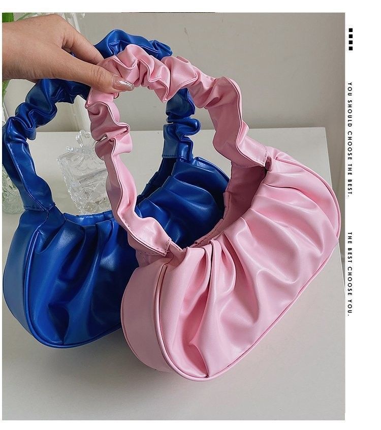 Pleated Handbags Synthetic Bags Leisure Shopping Shoulder Bags Dumpling Handbag