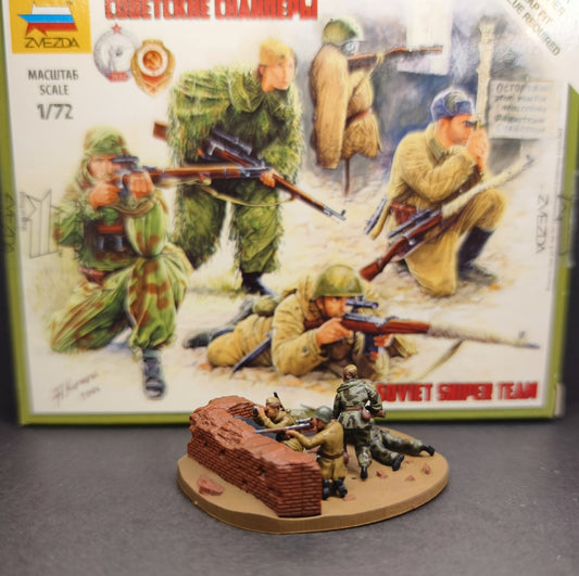 1/72 4Pcs World War II Soviet Sniper Soldier Model