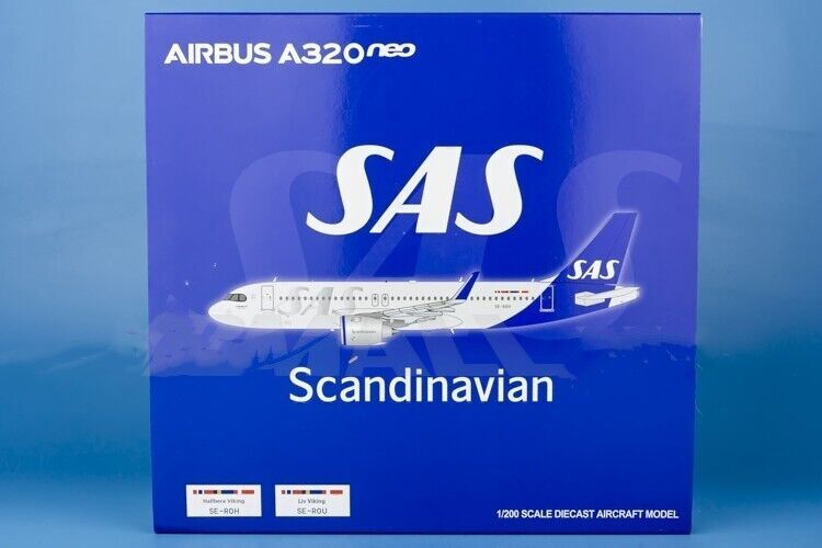 1:200 JC Wings SAS AIRBUS A320neo Passenger Airplane Diecast Aircraft Model