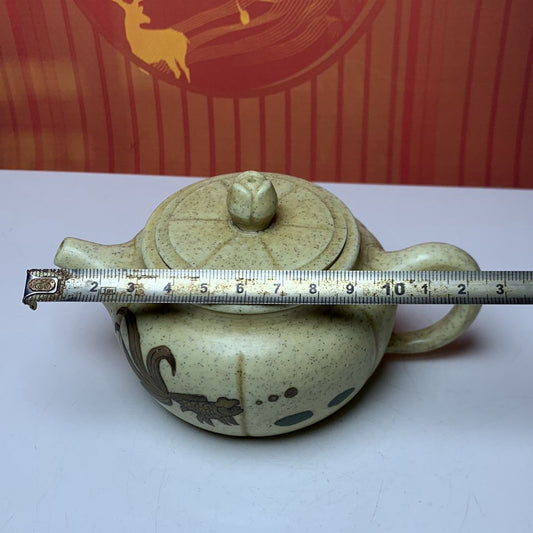 Vintage Chinese Yixing Purple Clay Teapot Zisha Ceremony Fashion Painted Teaware