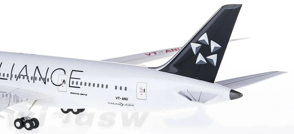 1:200 28CM Hogan AIR INDIA STAR ALLIANCE BOEING 787-8 Airplane ABS Plastic Model