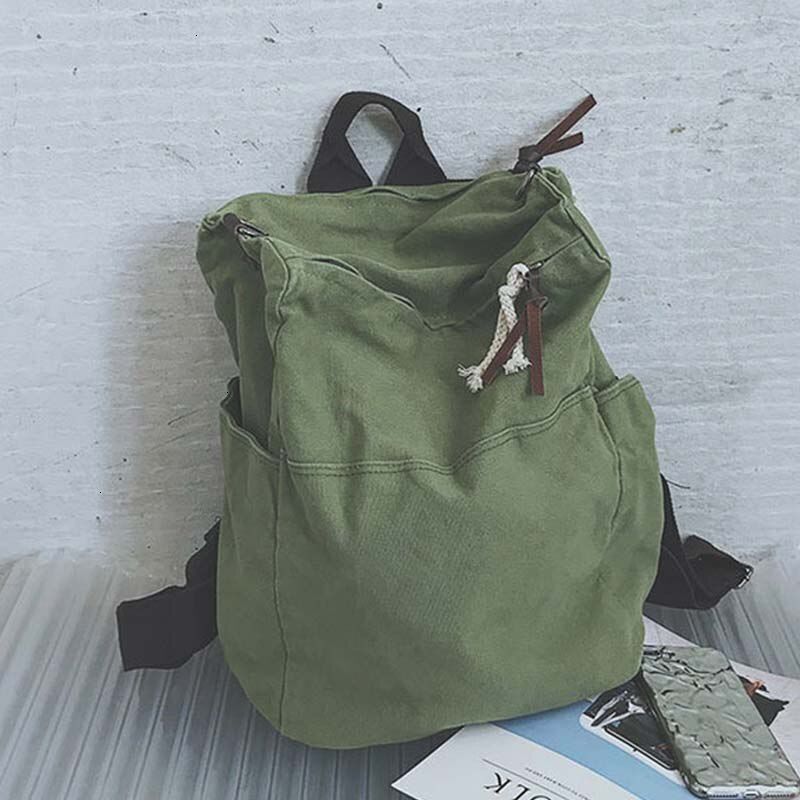 Backpack High Capacity Travel Purse Laptop Canvas Women Schoolbag 20-35 L Zipper