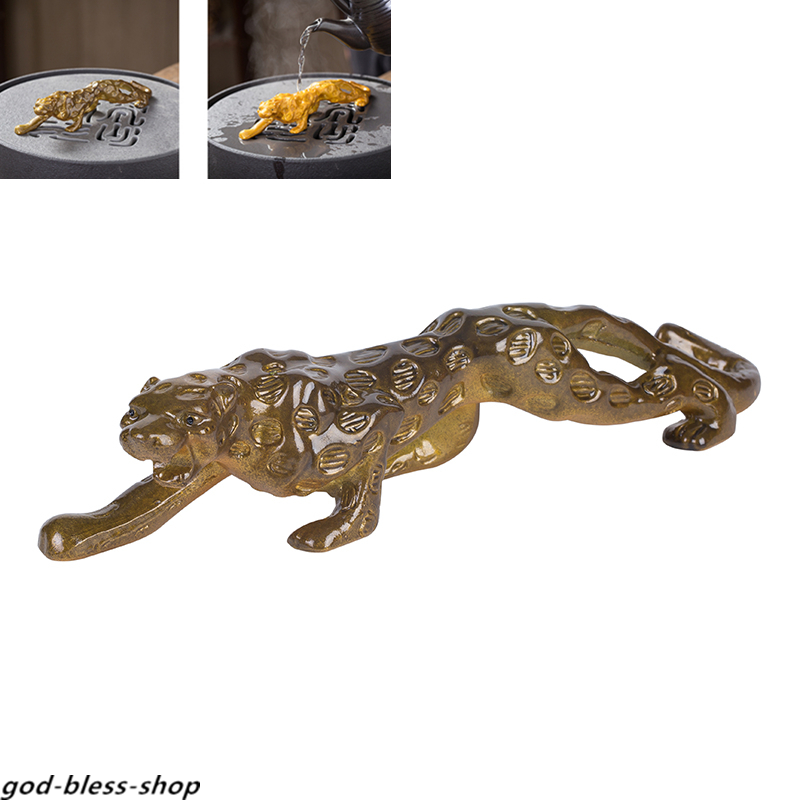 Chinese Resin Tea Pet Leopard Color Change Table Decoration Creative Tea Play