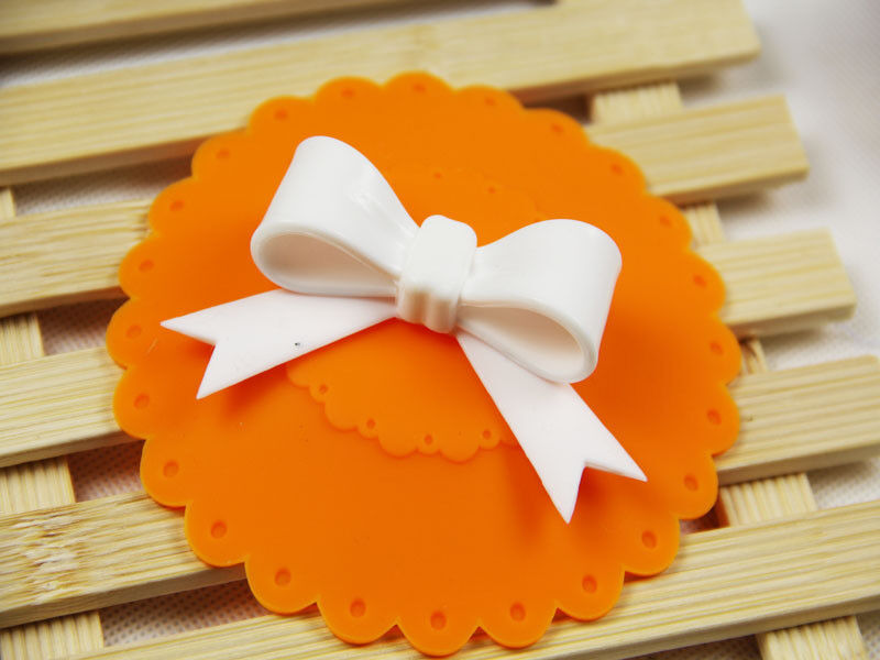 Silicone Cover Lids 10.5cm Anti-dust Coffee Tea Cup Covers Bowknot Suction Seal