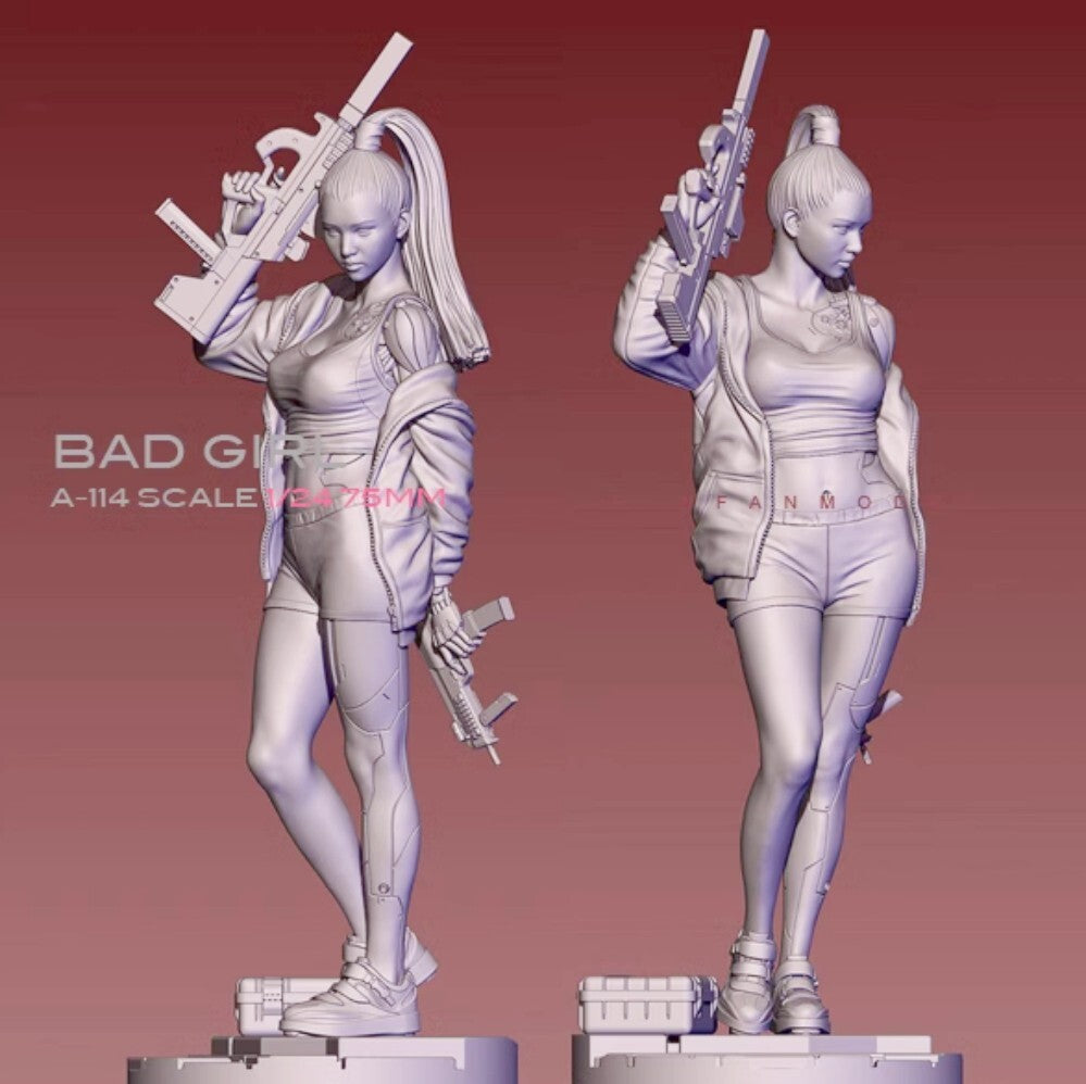 1:24 resin figure model kit Bad Girl Urban Villain Unassembled Unpainted