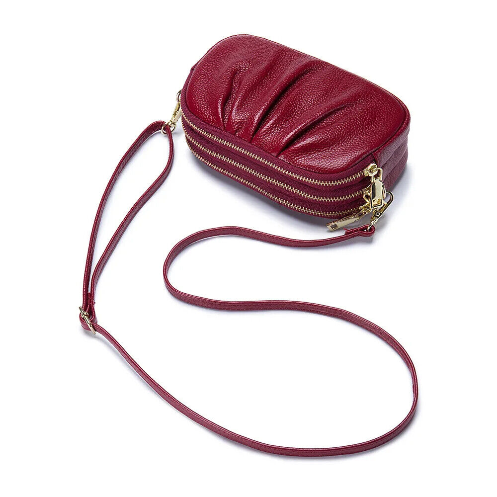 Women Cloud Bag Genuine Bag Three Layers of Shoulder Messenger Bag Handbag