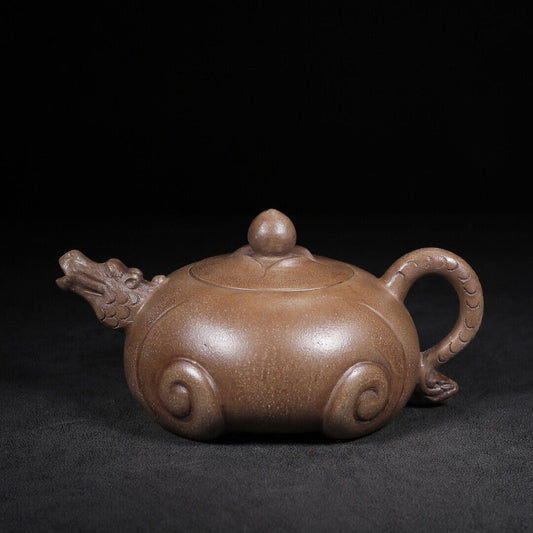 Chinese Yixing Zisha Clay Handmade Exquisite Teapot(龙头如意 底款:陈仲美)