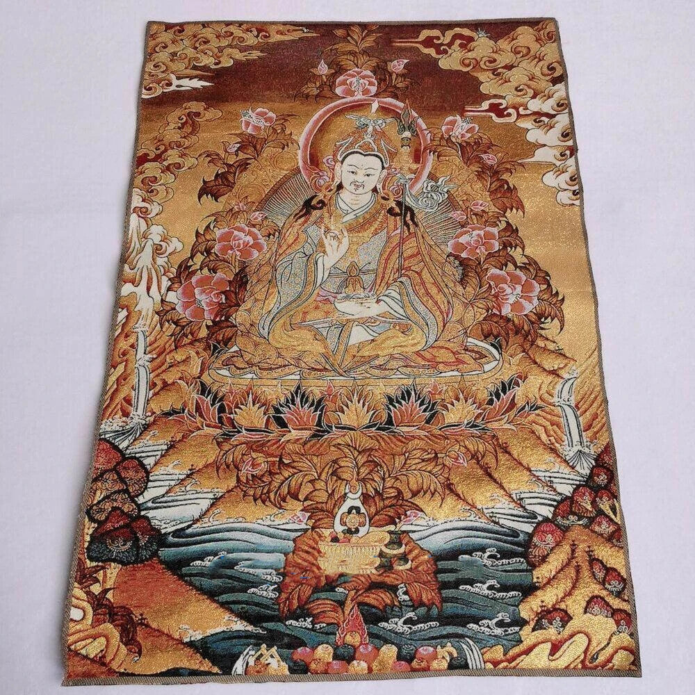 36 "Tibetan Silk Hand Embroidery Nepalese Tangka Embroidery Tara Buddha Statue"