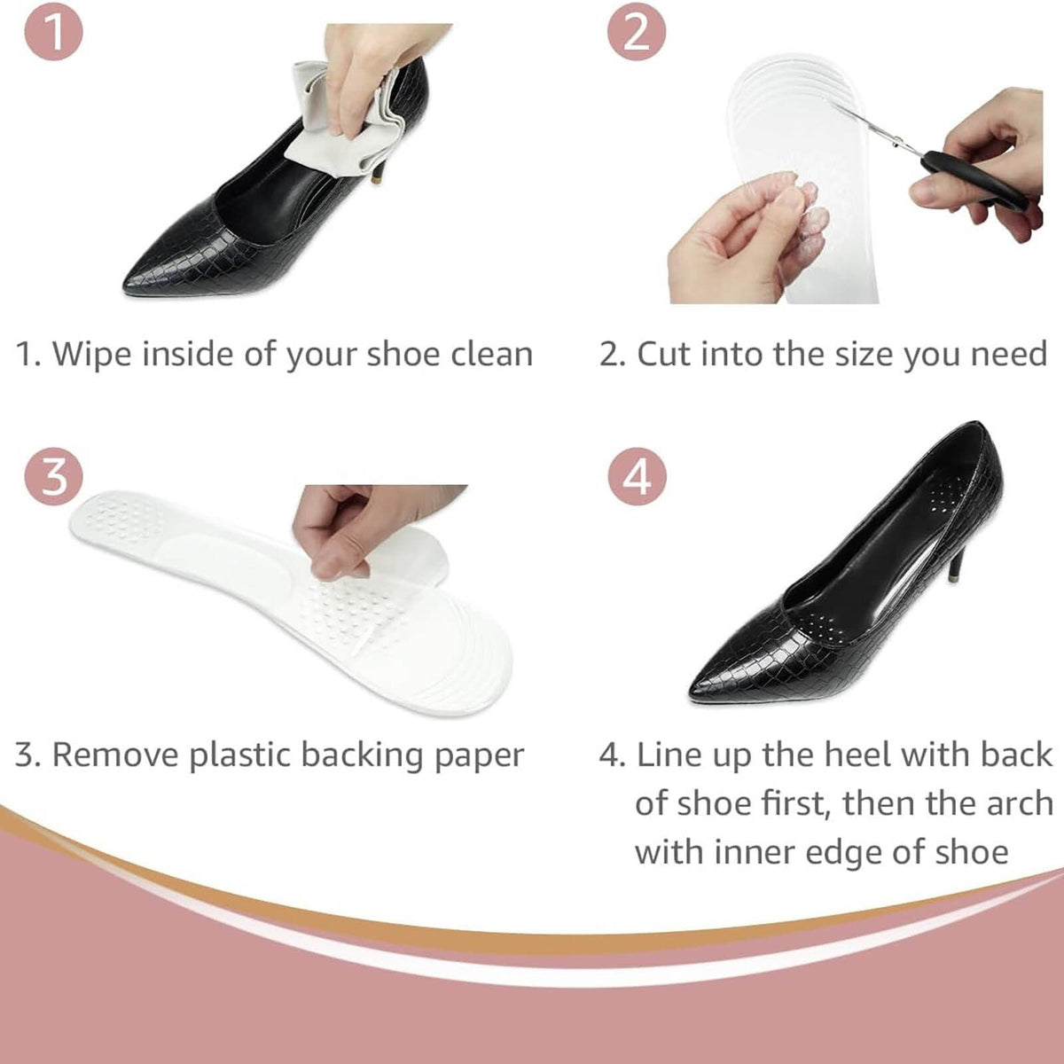 Ladies High Heels Insoles Cuttable High Heels Silicone Insoles Men And Women
