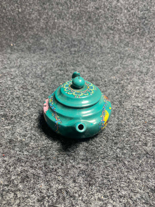 Fine Chinese famille rose purple clay hand drawing Gender art pattern teapot