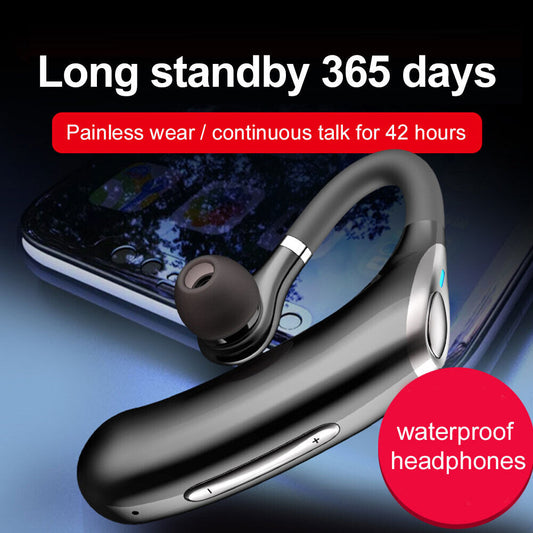 Wireless Bluetooth 5.0 Earpiece Headset Driving Trucker Earbuds Noise Cancelling