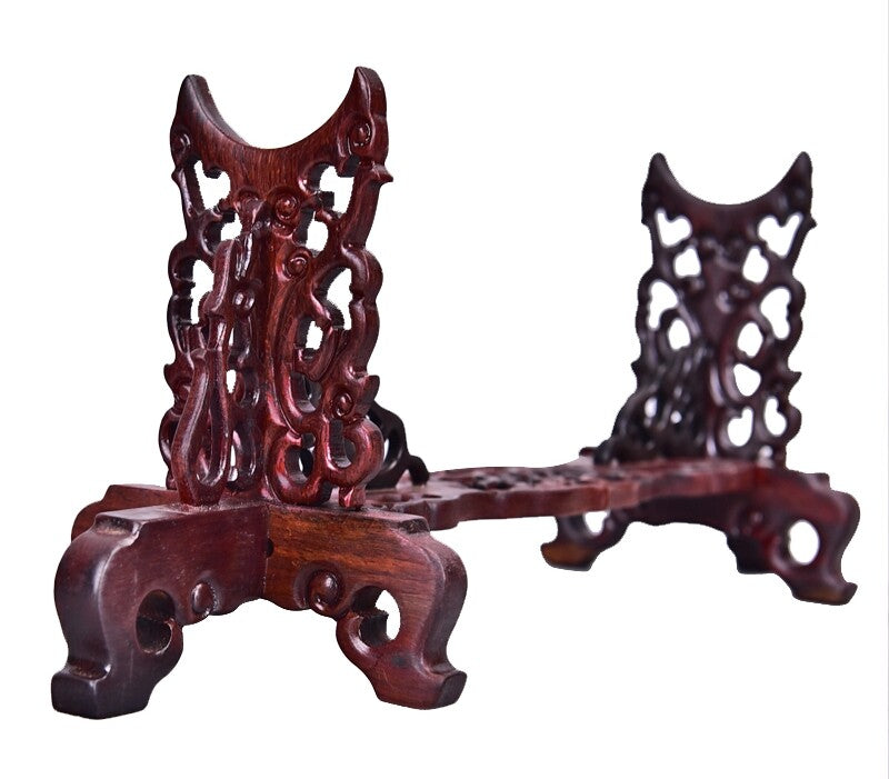 Vintage Rosewood Samurai Sword Knife Dagger Gun Display Rack Holder Stand Base