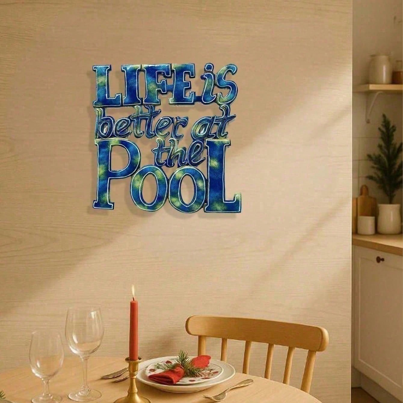 CIFbuy Coastal Beach House Metal Wall Art Summer Pool Party Nautical Home Decor