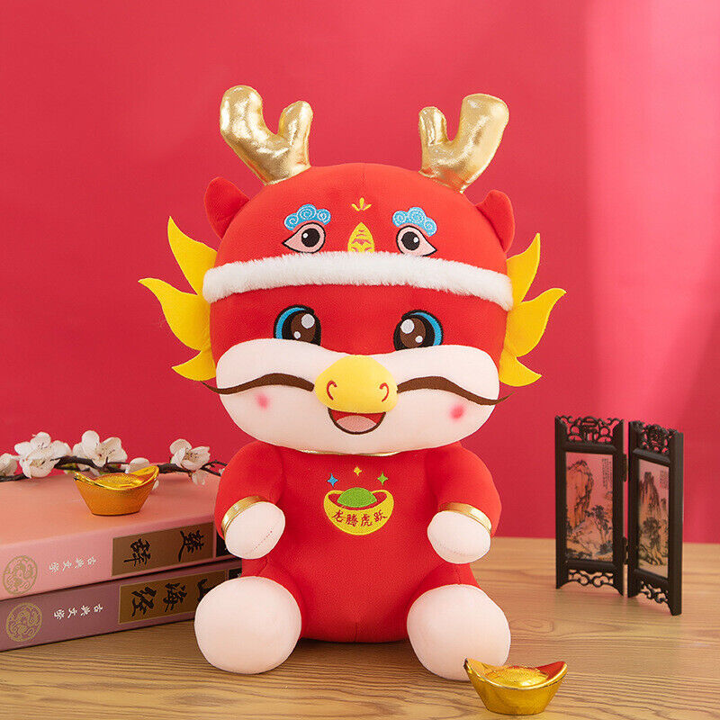 2024 Dragon Year Mascot Plush Toys Cartoon Zodiac Dragon Doll for Celebration