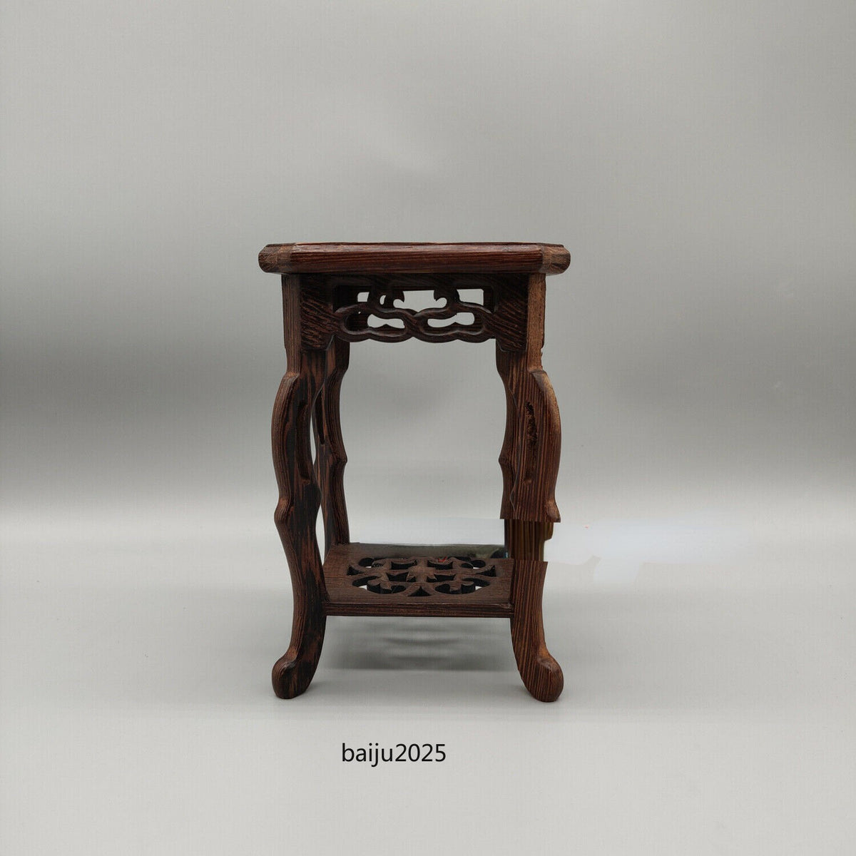 5.7'' Chinese Wooden Stand Decor Small Square Semi Cascade Bonsai Display