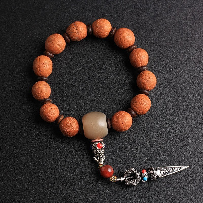 14mm China Tibetan Collection Bodhi Bracelet Vajry Pestle Pendant Buddha Bless