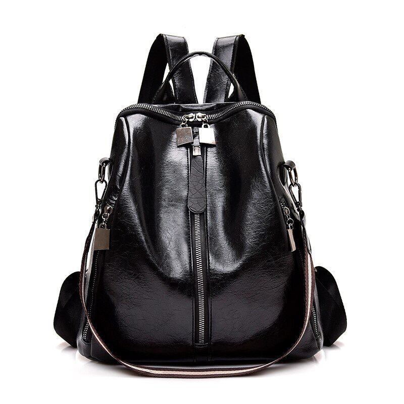 Genuine Leather Vintage Backpack Travel Shoulder Bag School Purse Polyester 1PC