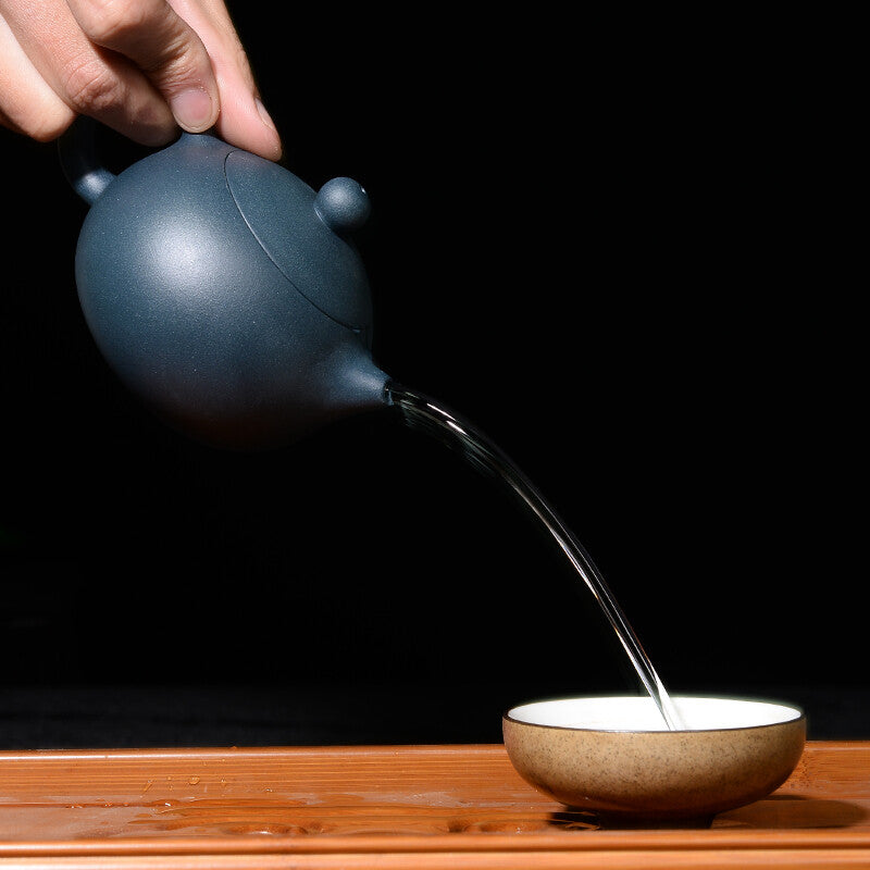 6oz Handmade Tea Pot Ball Shaped Infuser Holes Water Lock Yixing Zisha Xishi Pot
