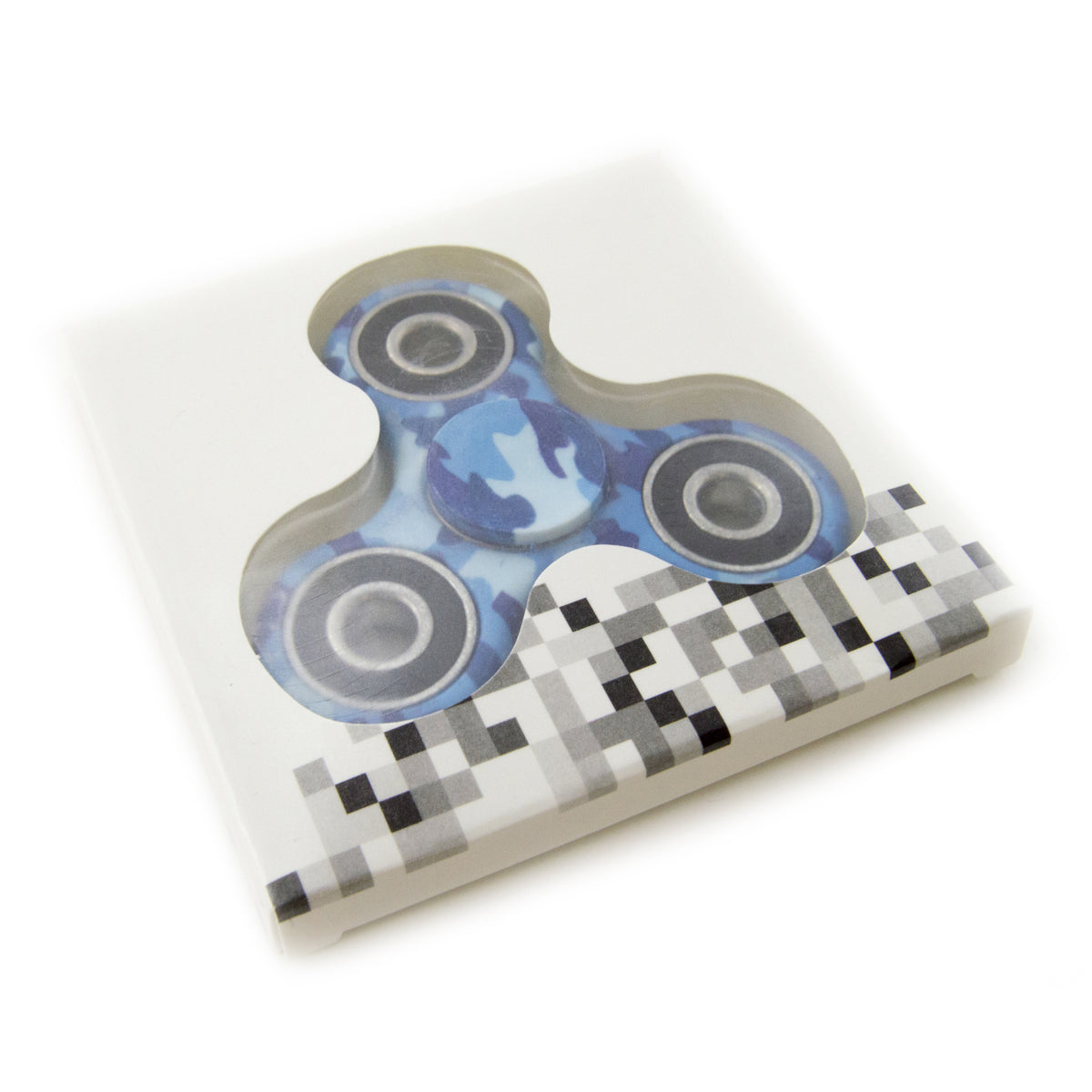 Blue Camouflauge Fidget Spinner - Tri-Spinner Sensory Toy