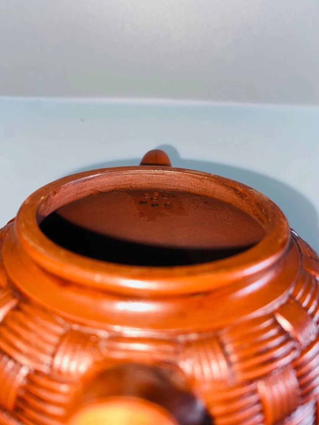 Chinese Yixing Zisha Clay Handmade Exquisite Teapot(竹编掇只壶 底款:姜礼明)