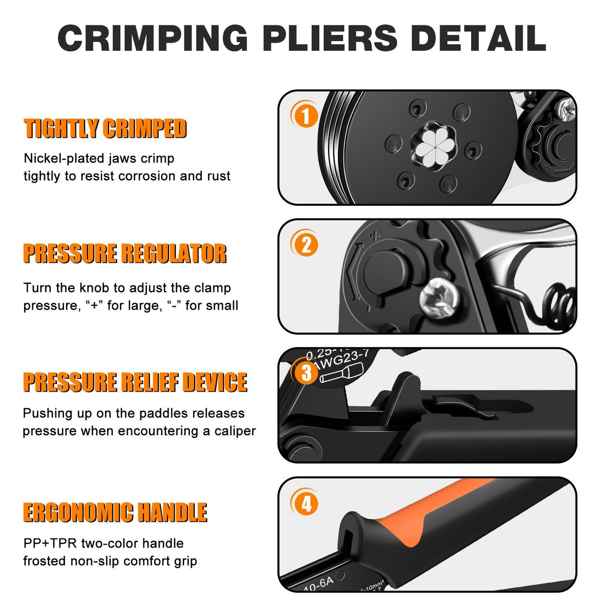 Wire Crimping Tool Kit with 750pcs Ferrules Terminals Hex Crimper for VE Tubular