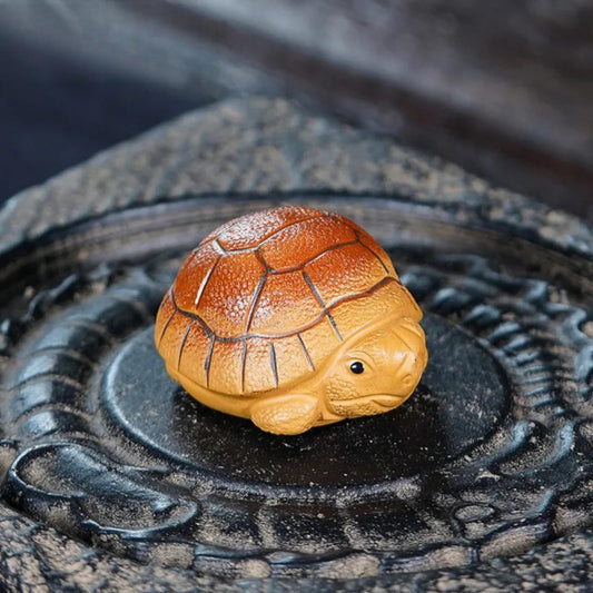 Purple Sands Wealth Turtle Tea Pet 5.2cm Animal Statue Tea Ceremony Tea Play