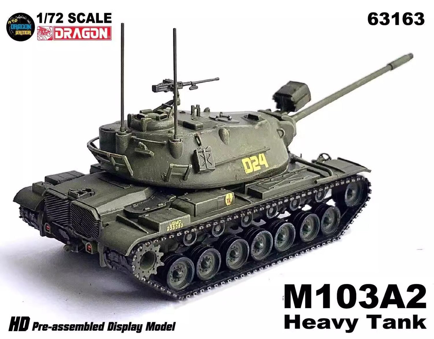 Dragon 1/72 U.S. M103A2 Heavy Tank Military Finished Model Ornament 63163